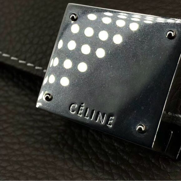 AUTHENTIC Celine Medium Shoulder Crossbody Trapeze Bag Souris Calfskin Leather - Picture 13 of 16